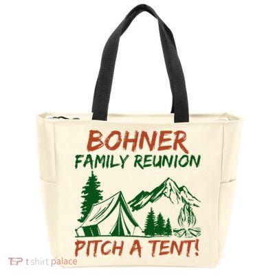 Bohner Family Reunion Pitch A Tent Zip Tote Bag