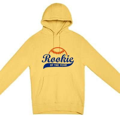 Baseball Funny Retro Rookie Of The Year Premium Pullover Hoodie