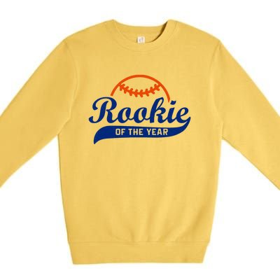 Baseball Funny Retro Rookie Of The Year Premium Crewneck Sweatshirt