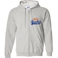 Baseball Funny Retro Rookie Of The Year Full Zip Hoodie