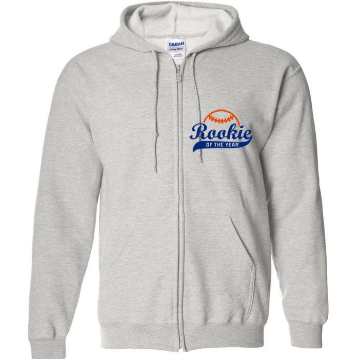 Baseball Funny Retro Rookie Of The Year Full Zip Hoodie