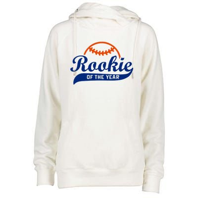 Baseball Funny Retro Rookie Of The Year Womens Funnel Neck Pullover Hood