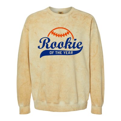 Baseball Funny Retro Rookie Of The Year Colorblast Crewneck Sweatshirt