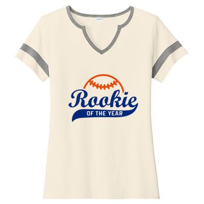 Baseball Funny Retro Rookie Of The Year Ladies Halftime Notch Neck Tee