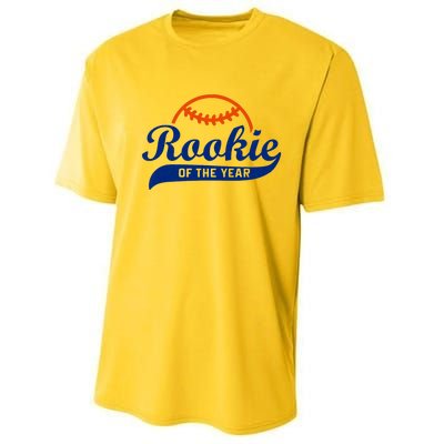 Baseball Funny Retro Rookie Of The Year Performance Sprint T-Shirt