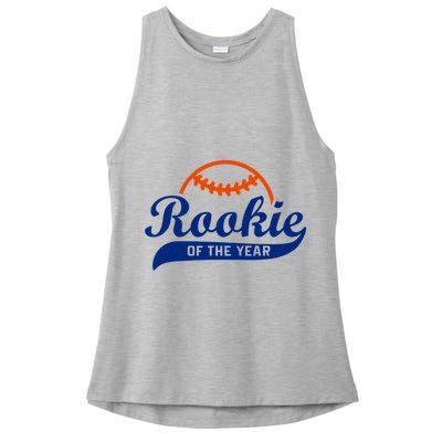 Baseball Funny Retro Rookie Of The Year Ladies PosiCharge Tri-Blend Wicking Tank