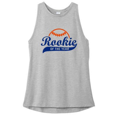 Baseball Funny Retro Rookie Of The Year Ladies PosiCharge Tri-Blend Wicking Tank