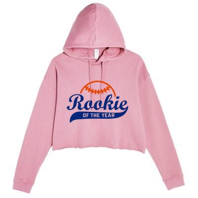 Baseball Funny Retro Rookie Of The Year Crop Fleece Hoodie