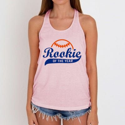 Baseball Funny Retro Rookie Of The Year Women's Knotted Racerback Tank