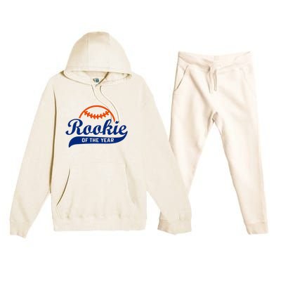 Baseball Funny Retro Rookie Of The Year Premium Hooded Sweatsuit Set