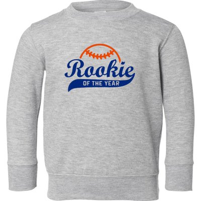 Baseball Funny Retro Rookie Of The Year Toddler Sweatshirt