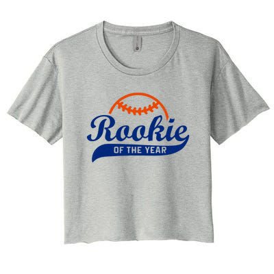 Baseball Funny Retro Rookie Of The Year Women's Crop Top Tee