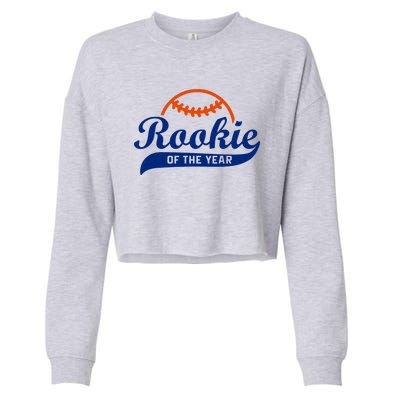 Baseball Funny Retro Rookie Of The Year Cropped Pullover Crew