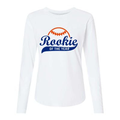 Baseball Funny Retro Rookie Of The Year Womens Cotton Relaxed Long Sleeve T-Shirt