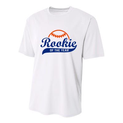 Baseball Funny Retro Rookie Of The Year Youth Performance Sprint T-Shirt