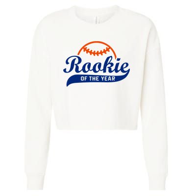 Baseball Funny Retro Rookie Of The Year Cropped Pullover Crew