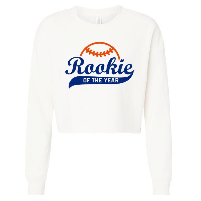 Baseball Funny Retro Rookie Of The Year Cropped Pullover Crew