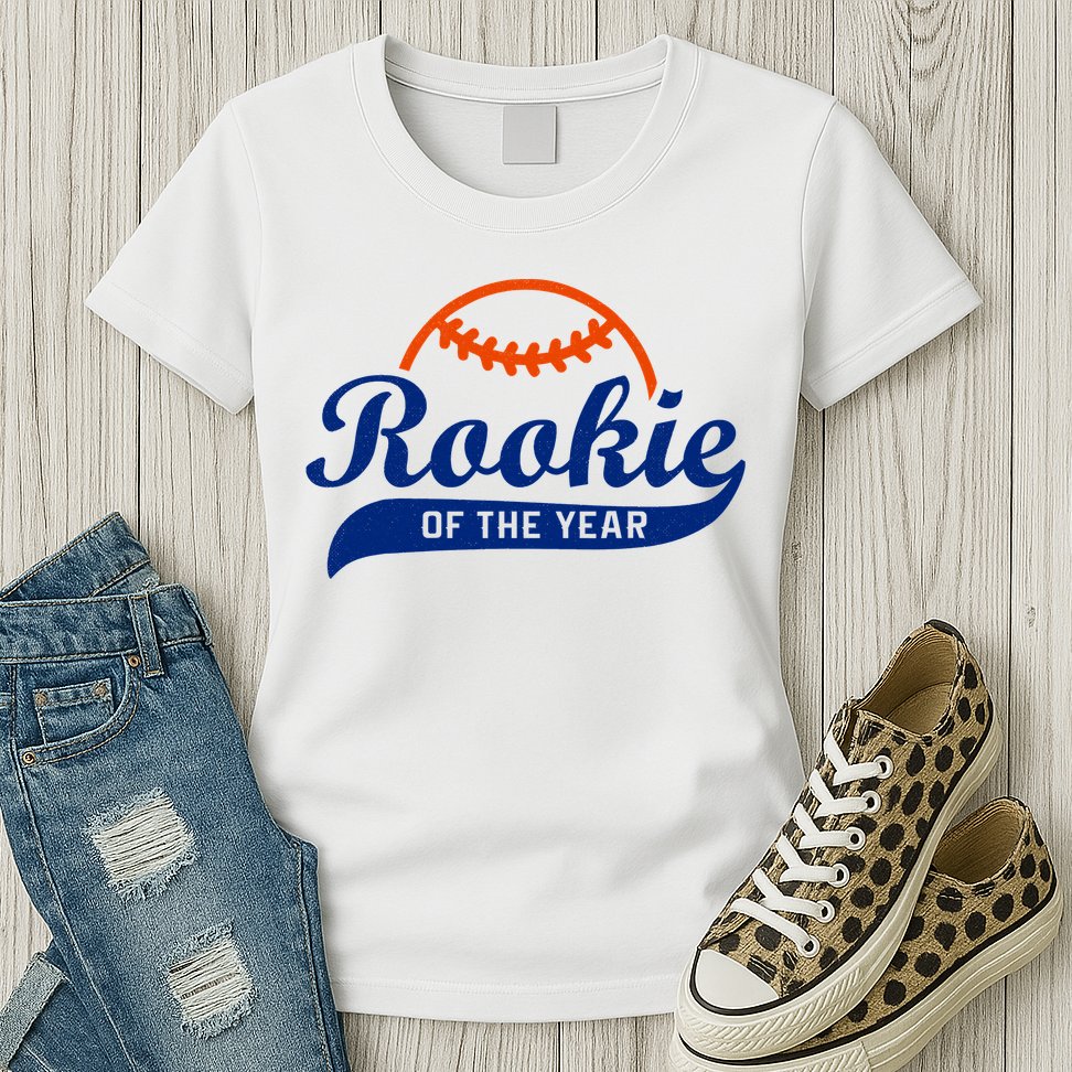 Baseball Funny Retro Rookie Of The Year Womens T-Shirt