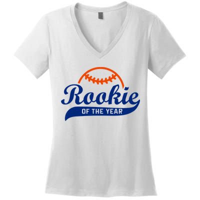 Baseball Funny Retro Rookie Of The Year Women's V-Neck T-Shirt