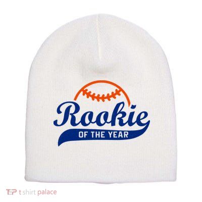 Baseball Funny Retro Rookie Of The Year Short Acrylic Beanie