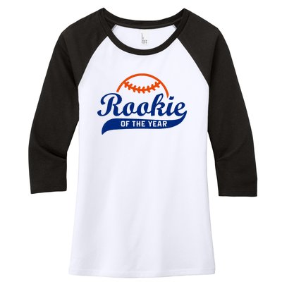 Baseball Funny Retro Rookie Of The Year Women's Tri-Blend 3/4-Sleeve Raglan Shirt