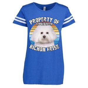 Bichon Frise Retro Property Of Cute Dog Enza Ladies Jersey Football T-Shirt