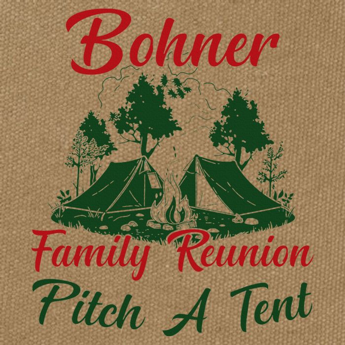 Bohner Family Reunion Pitch A Tent Matching Family Cotton Canvas Backpack