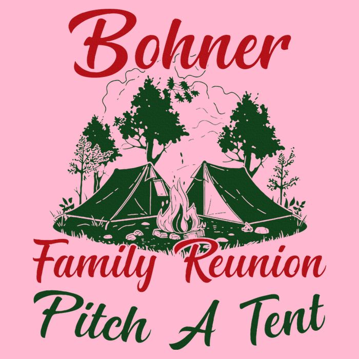 Bohner Family Reunion Pitch A Tent Matching Family V-Neck T-Shirt