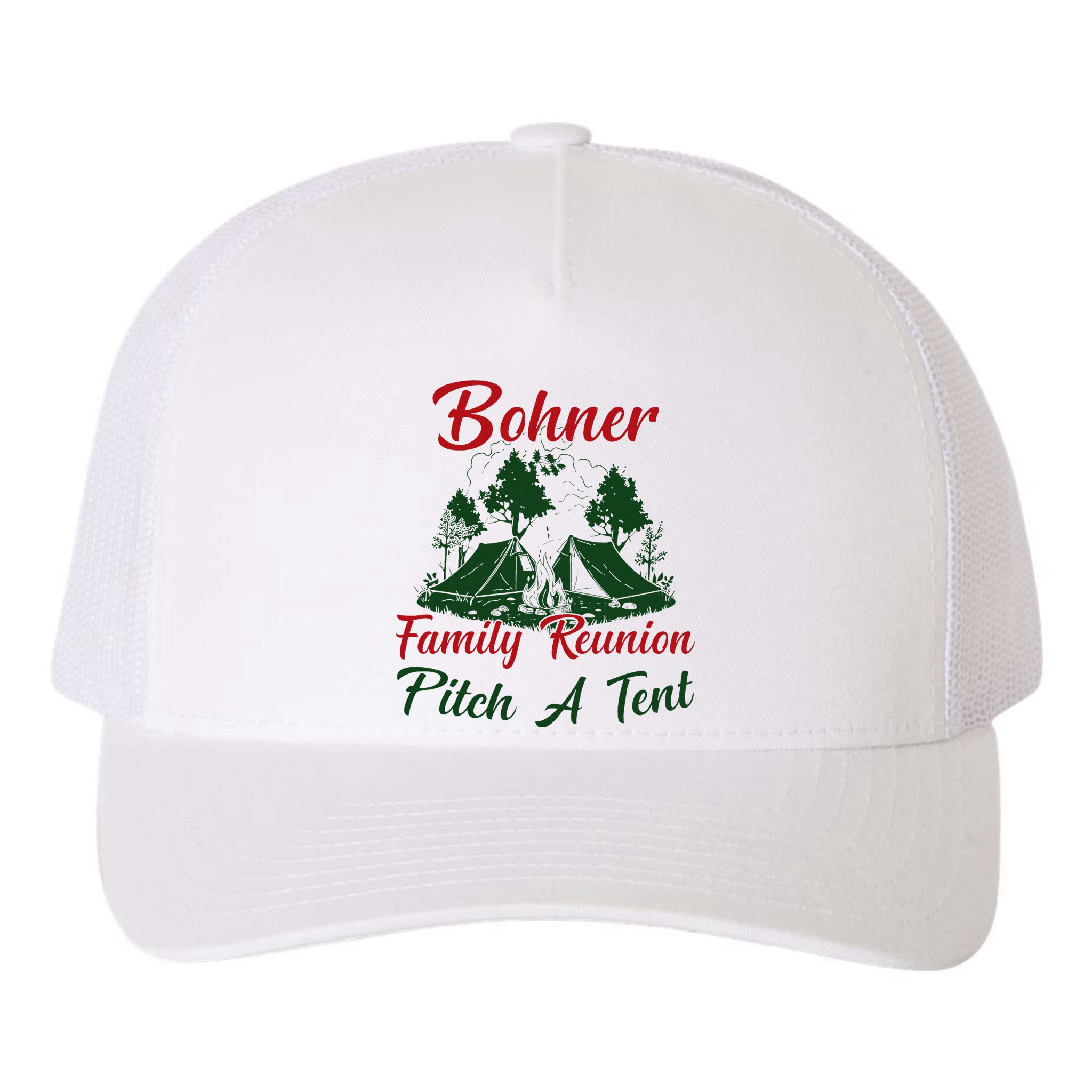 Bohner Family Reunion Pitch A Tent Matching Family Yupoong Adult 5-Panel Trucker Hat