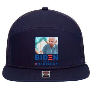 Biden For Resident Funny Biden Nursing Gift 7 Panel Mesh Trucker Snapback Hat