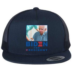 Biden For Resident Funny Biden Nursing Gift Flat Bill Trucker Hat