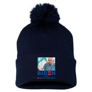 Biden For Resident Funny Biden Nursing Gift Pom Pom 12in Knit Beanie