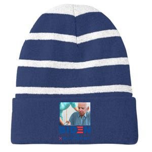 Biden For Resident Funny Biden Nursing Gift Striped Beanie with Solid Band