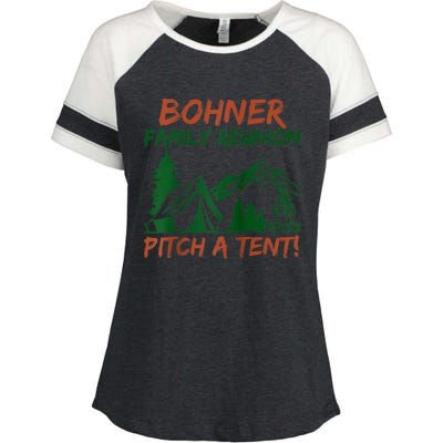 Bohner Family Reunion Pitch A Tent Enza Ladies Jersey Colorblock Tee