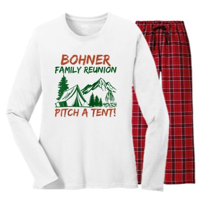 Bohner Family Reunion Pitch A Tent Women's Long Sleeve Flannel Pajama Set 