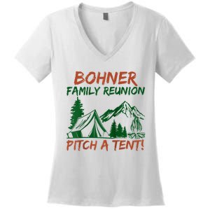 Bohner Family Reunion Pitch A Tent Women's V-Neck T-Shirt