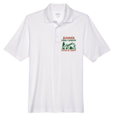 Bohner Family Reunion Pitch A Tent Funny Camping Men's Origin Performance Pique Polo