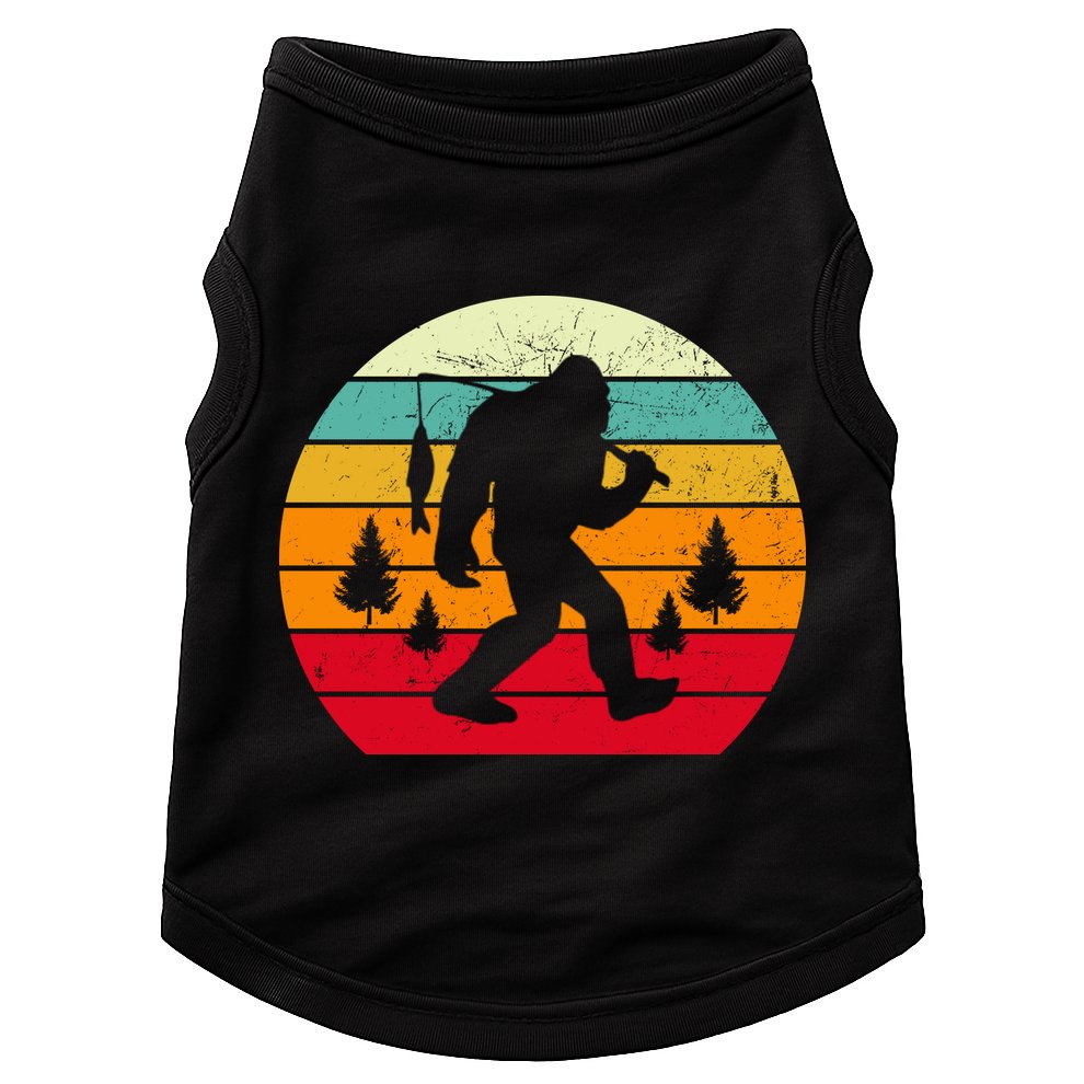 Bigfoot Fishing Retro Sunset Doggie Tank
