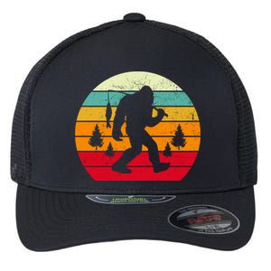 Bigfoot Fishing Retro Sunset Flexfit Unipanel Trucker Cap