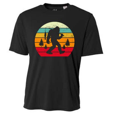 Bigfoot Fishing Retro Sunset Cooling Performance Crew T-Shirt