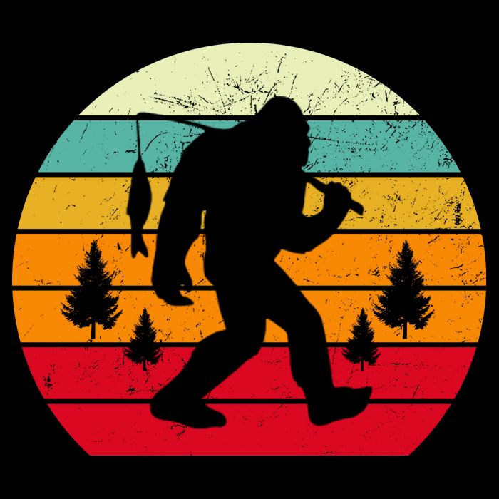Bigfoot Fishing Retro Sunset Cooling Performance Crew T-Shirt