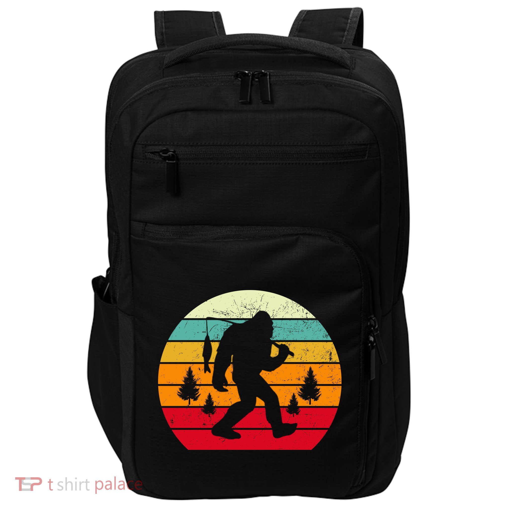 Bigfoot Fishing Retro Sunset Impact Tech Backpack