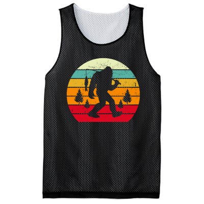 Bigfoot Fishing Retro Sunset Mesh Reversible Basketball Jersey Tank