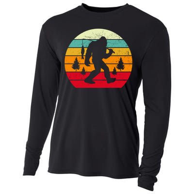 Bigfoot Fishing Retro Sunset Cooling Performance Long Sleeve Crew