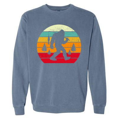 Bigfoot Fishing Retro Sunset Garment-Dyed Sweatshirt