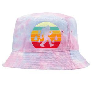 Bigfoot Fishing Retro Sunset Tie-Dyed Bucket Hat