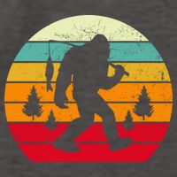 Bigfoot Fishing Retro Sunset Vector Backpack