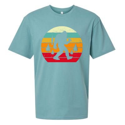 Bigfoot Fishing Retro Sunset Sueded Cloud Jersey T-Shirt