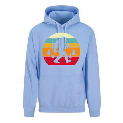 Bigfoot Fishing Retro Sunset Unisex Surf Hoodie