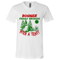 Bohner Family Reunion Pitch A Tent Bohner Family Reunion Christmas V-Neck T-Shirt